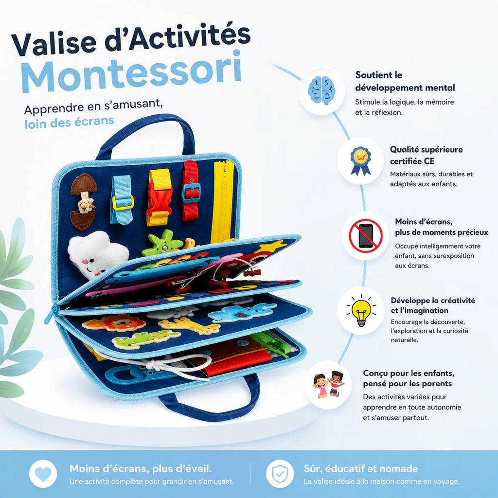 Valise d'Activités Montessori – Réduit le Temps d'Écran