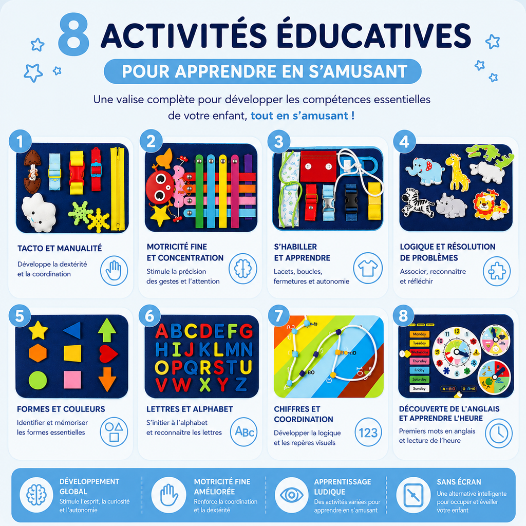 Valise d'Activités Montessori – Réduit le Temps d'Écran