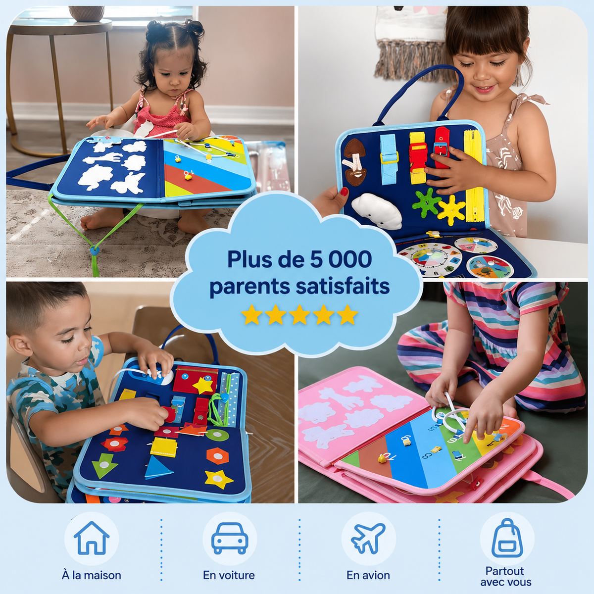 Valise d'Activités Montessori – Réduit le Temps d'Écran