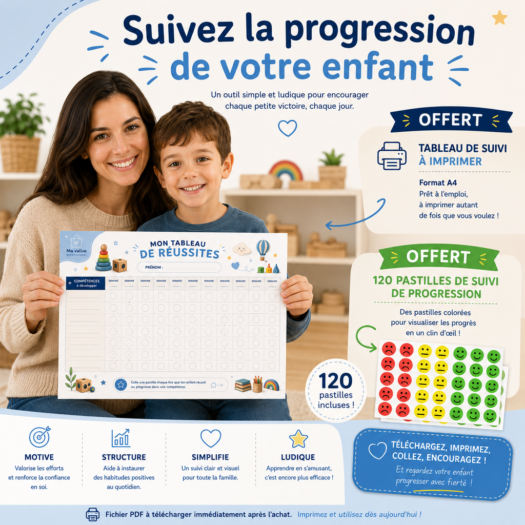 Valise d'Activités Montessori – Réduit le Temps d'Écran