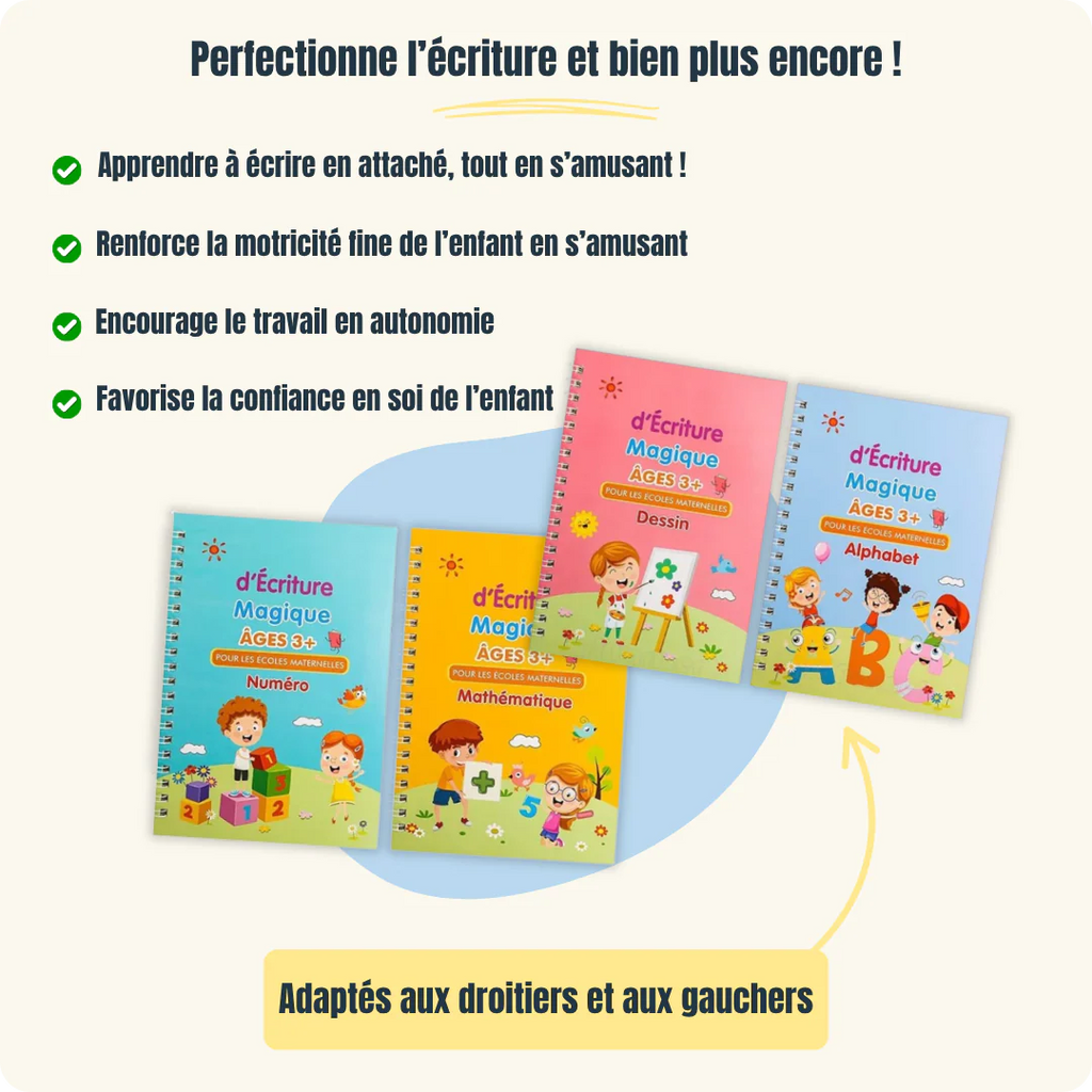 Cahiers Magiques Réutilisables – Apprendre à écrire dès 3 ans