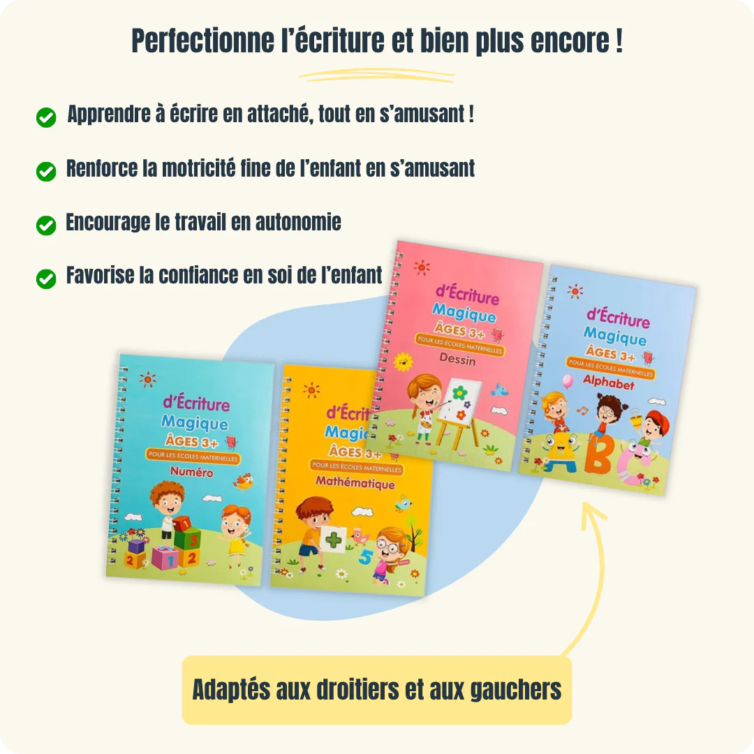 Cahiers Magiques Réutilisables – Apprendre à écrire dès 3 ans